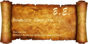 Bombicz Emerita névjegykártya